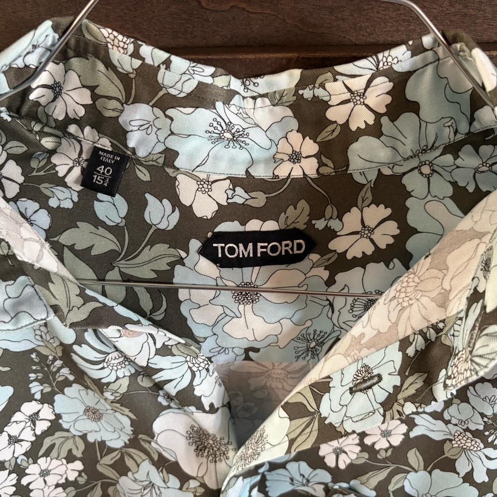 Tom Ford Green Casual Button Down Shirt